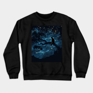 Cat Starry Night Serenity Crewneck Sweatshirt